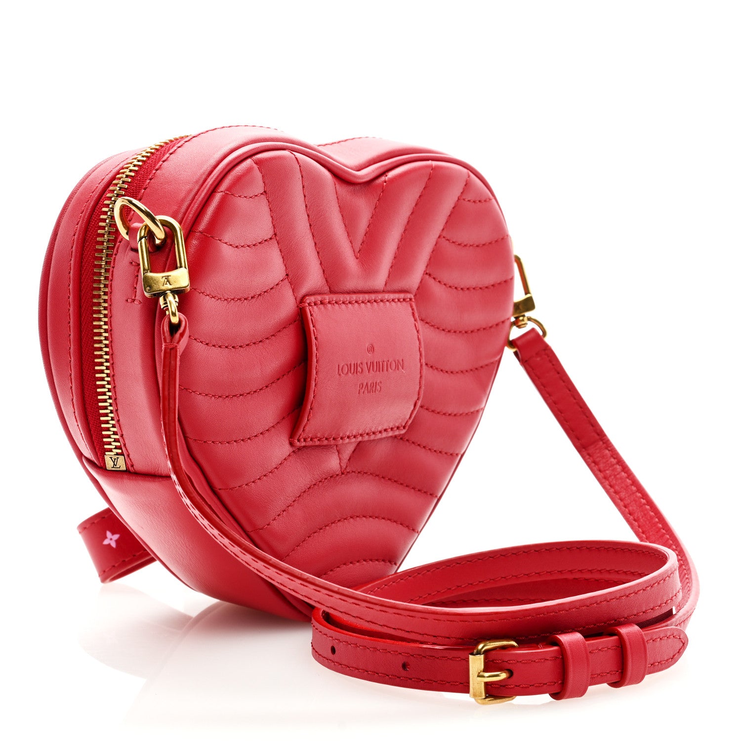 Louis Vuitton Calfskin Embellished New Wave Love Lock Heart Bag Ecarlate 2 of 7