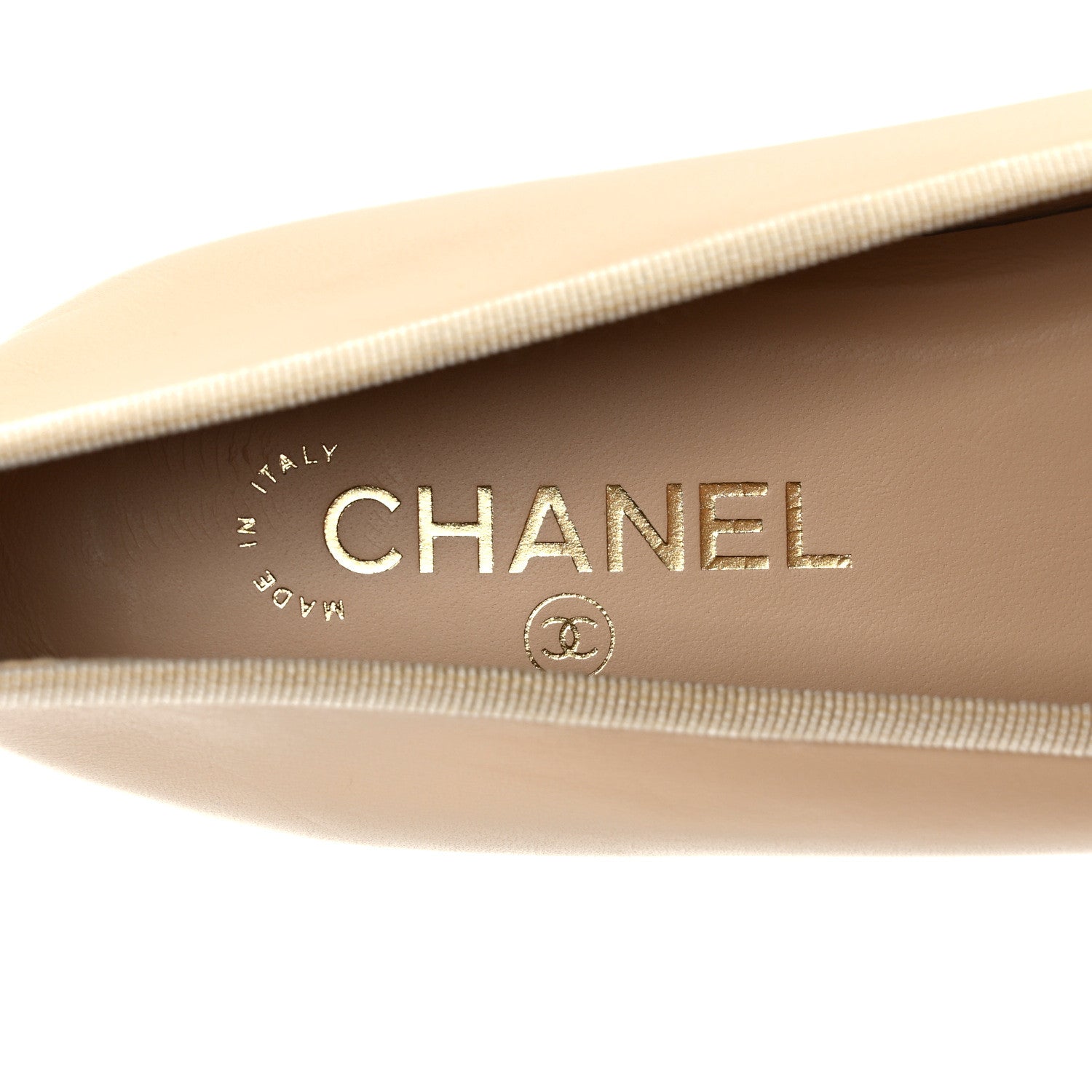 Chanel Lambskin Cap Toe CC Ballerina Flats 41 Beige Black 7 of 9