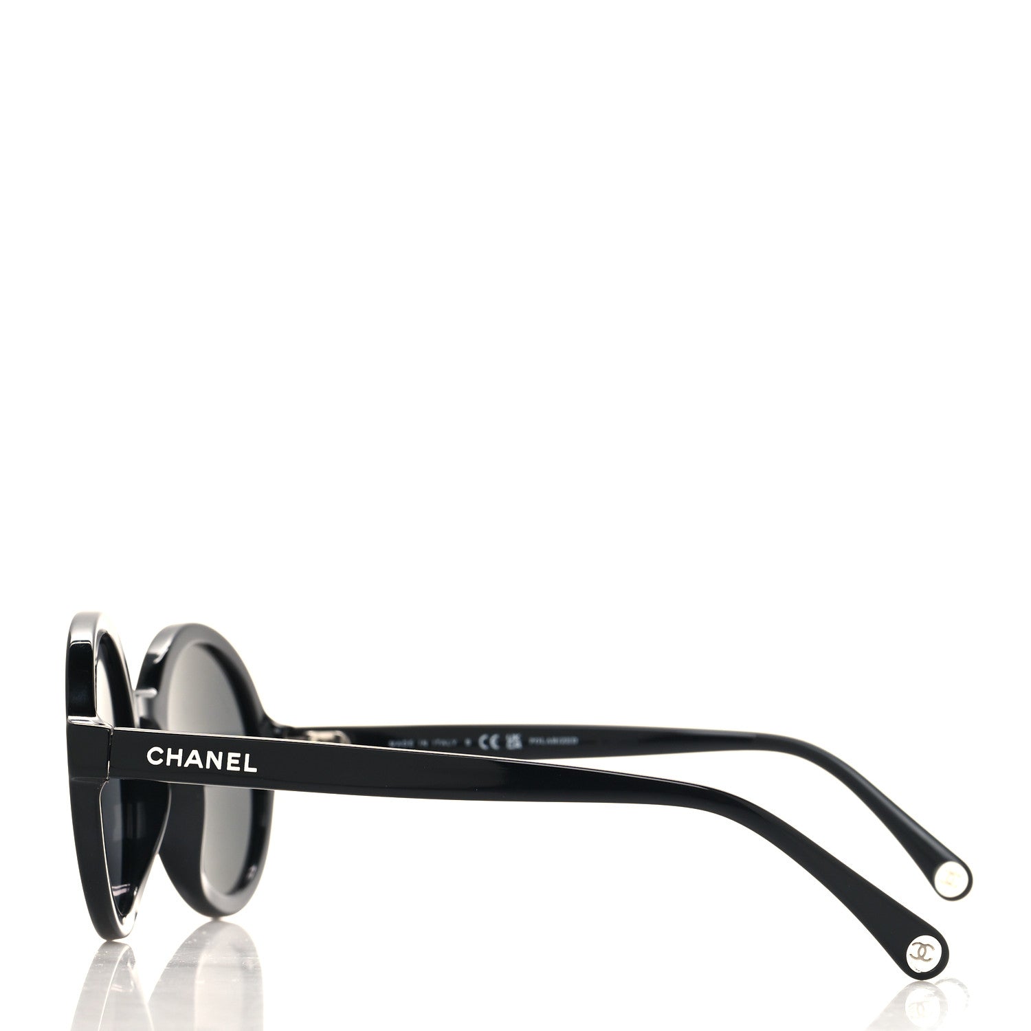 Chanel Acetate Polarized Round Sunglasses 5522U Black 3 of 7