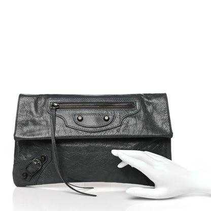 Balenciaga Agneau Classic Hardware Envelope Clutch Gris Tarmac 2 of 12