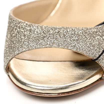 Jimmy Choo Glitter Ankle Strap Pumps 36 Gold 10 of 11