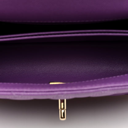 Chanel Caviar Quilted Mini Coco Handle Flap Purple 5 of 9