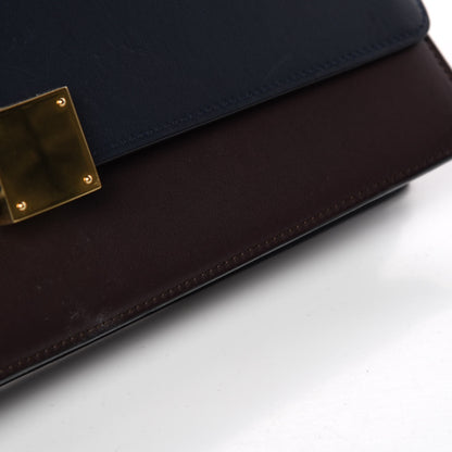 Celine Calfskin Bicolor Medium Case Flap Navy Burgundy 12 of 16