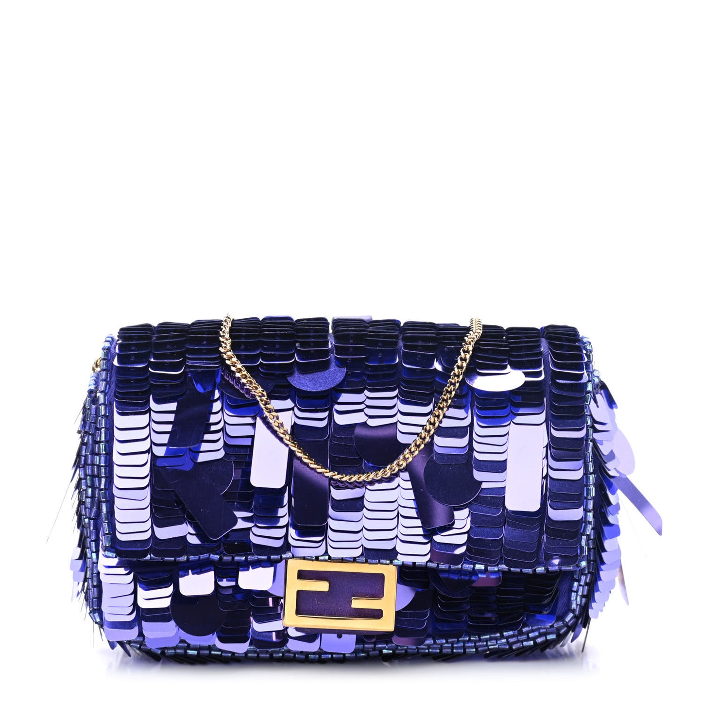 Sequin Paillettes Shiny Nappa Sex and the City Nano Baguette Charm Viola Purple Rain