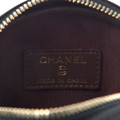 Chanel Lambskin Quilted Zip Around Classic Coin Purse Black 6 of 8