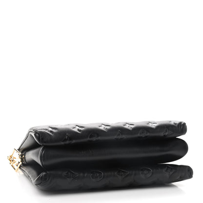 Louis Vuitton Lambskin Embossed Monogram Coussin PM Black 4 of 8