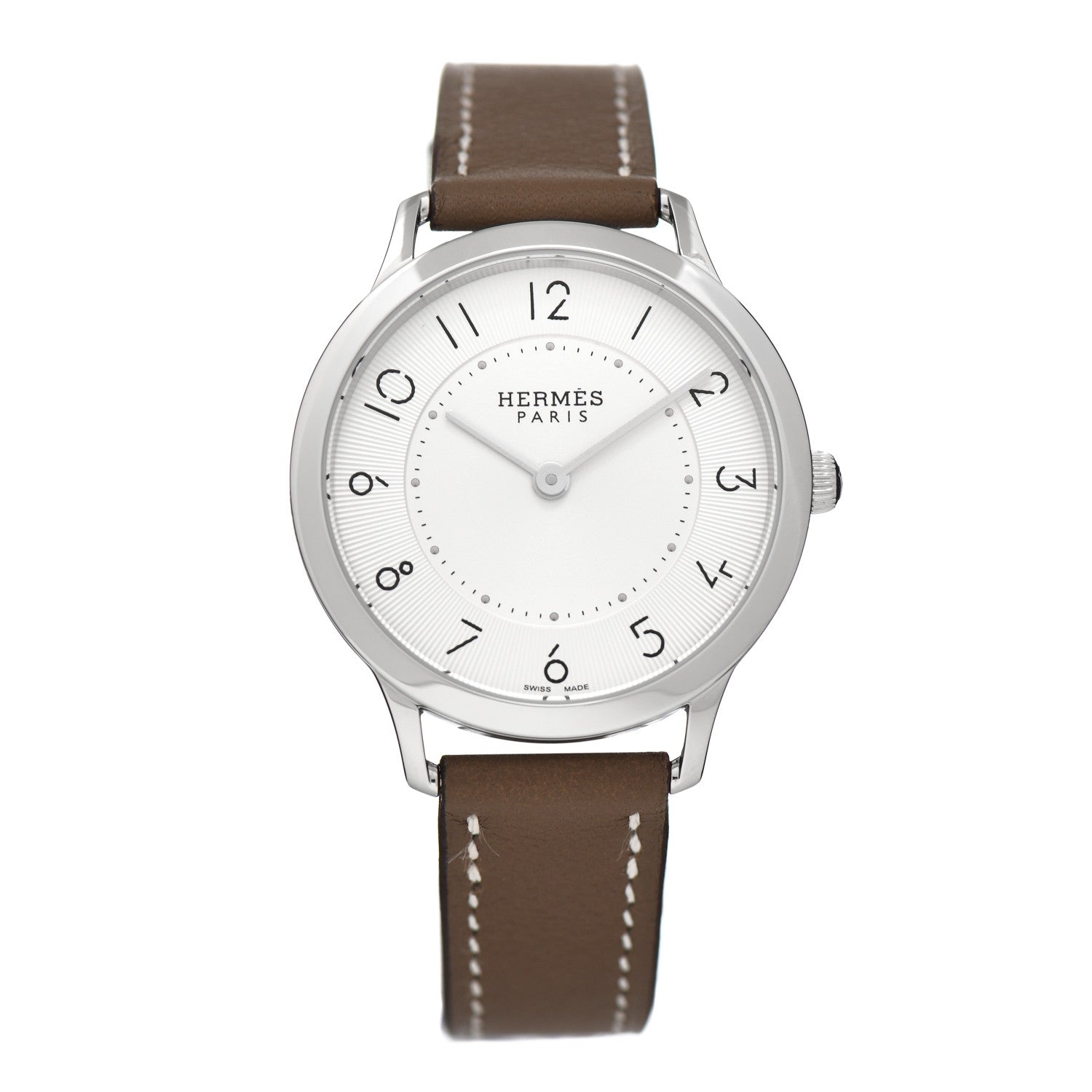 Hermes Stainless Steel Swift 32mm Slim d'Hermes Quartz Watch Etoupe 1 of 5