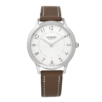 Hermes Stainless Steel Swift 32mm Slim d'Hermes Quartz Watch Etoupe 1 of 5