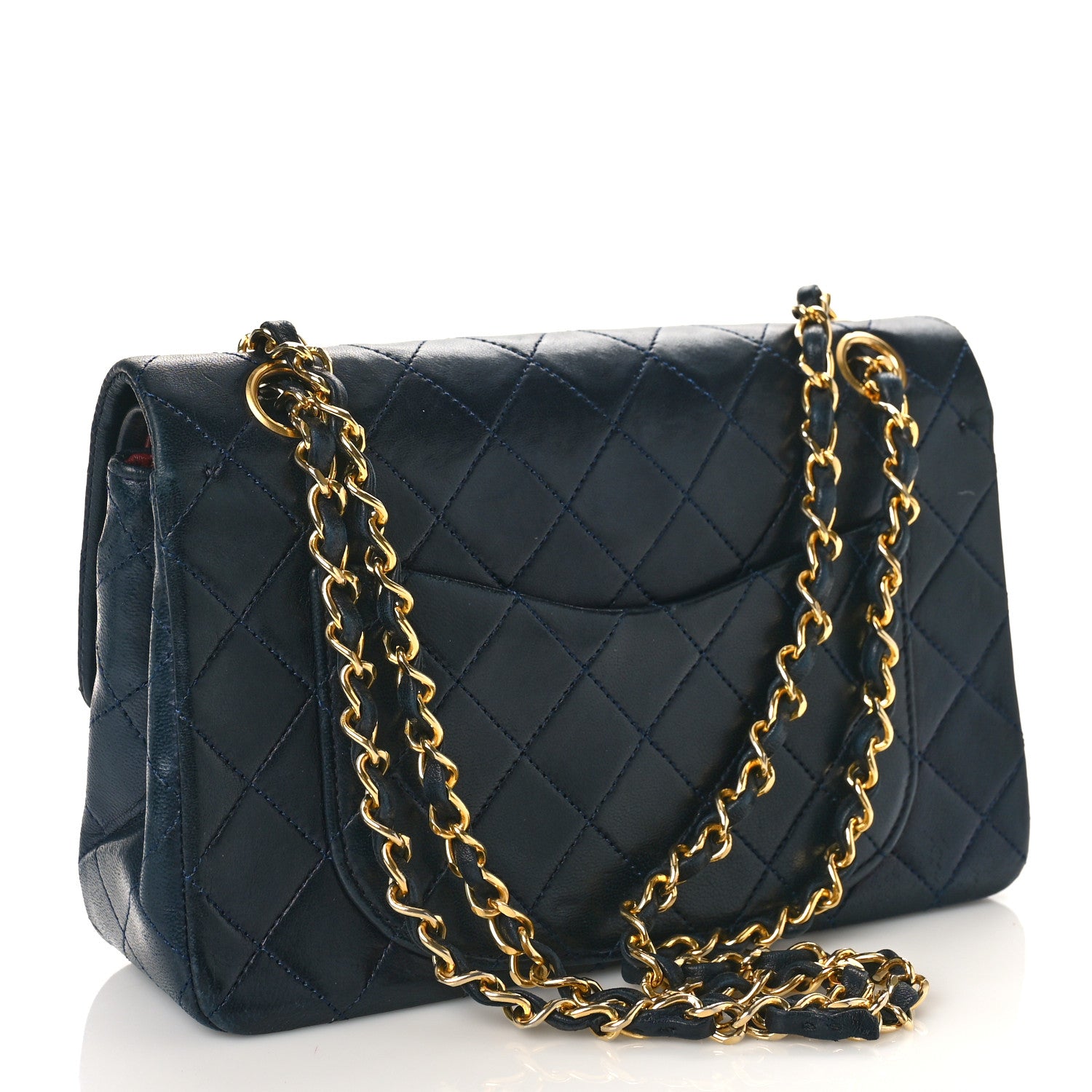 Chanel Lambskin Quilted Small Double Flap Navy 3 of 14