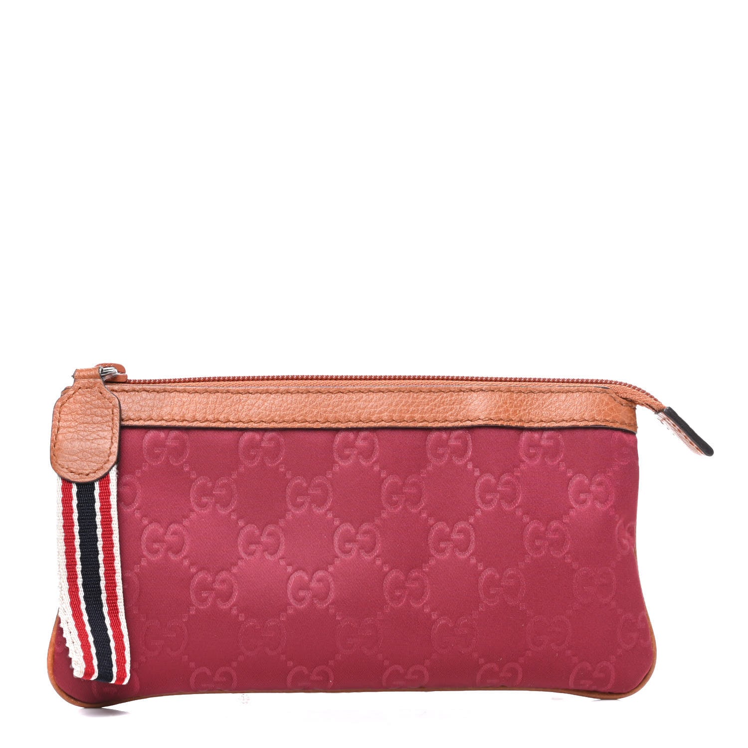 Gucci Nylon Guccissima Zip Pouch Red 1 of 7