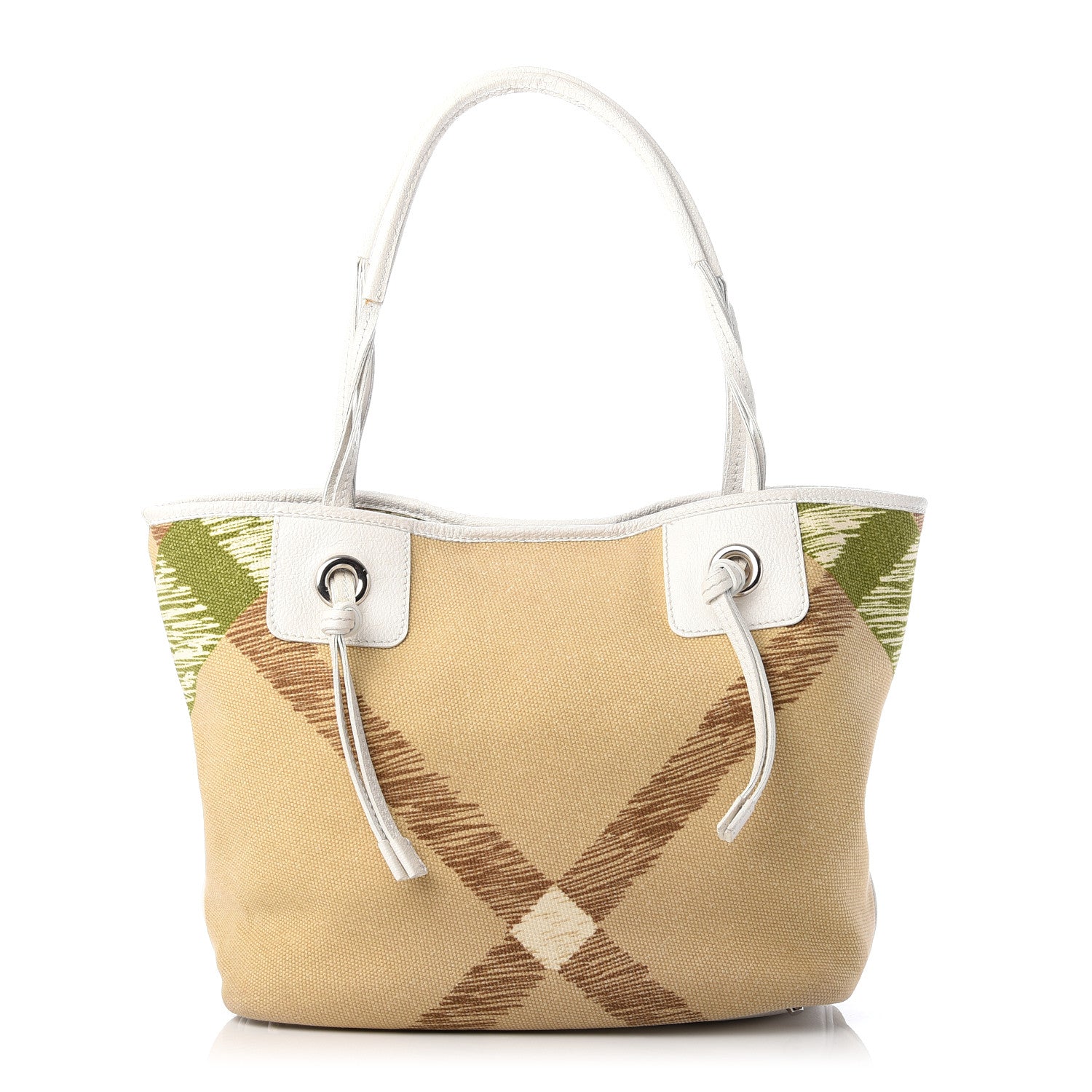 Burberry Canvas Mega Check Tote Beige 1 of 10