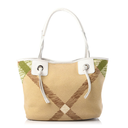 Burberry Canvas Mega Check Tote Beige 1 of 10
