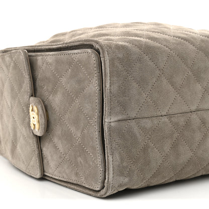 Chanel Suede Quilted Medium Chanel 25 Handbag Dark Grey 10 of 12