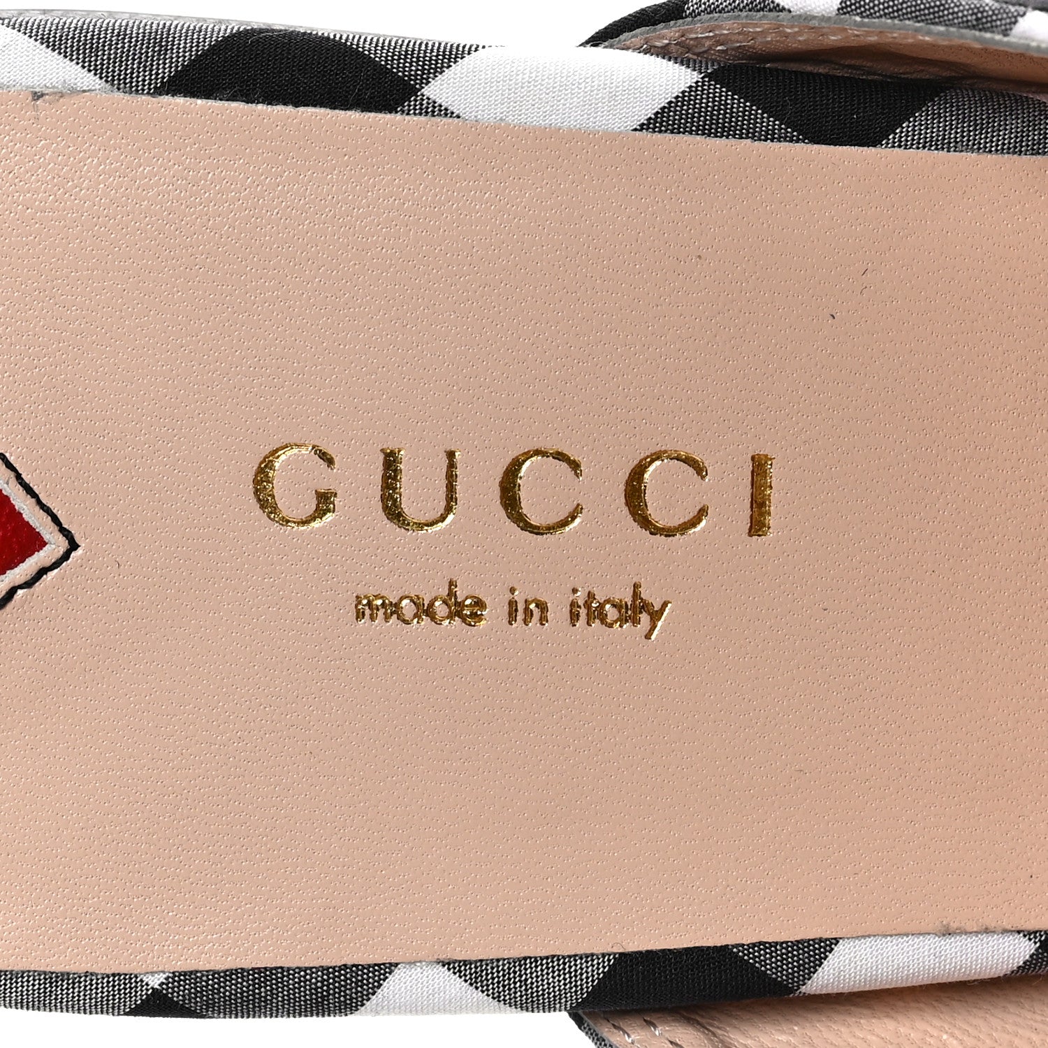 Gucci Cotton Gingham Womens Princetown Slippers 38.5 White Black 7 of 8