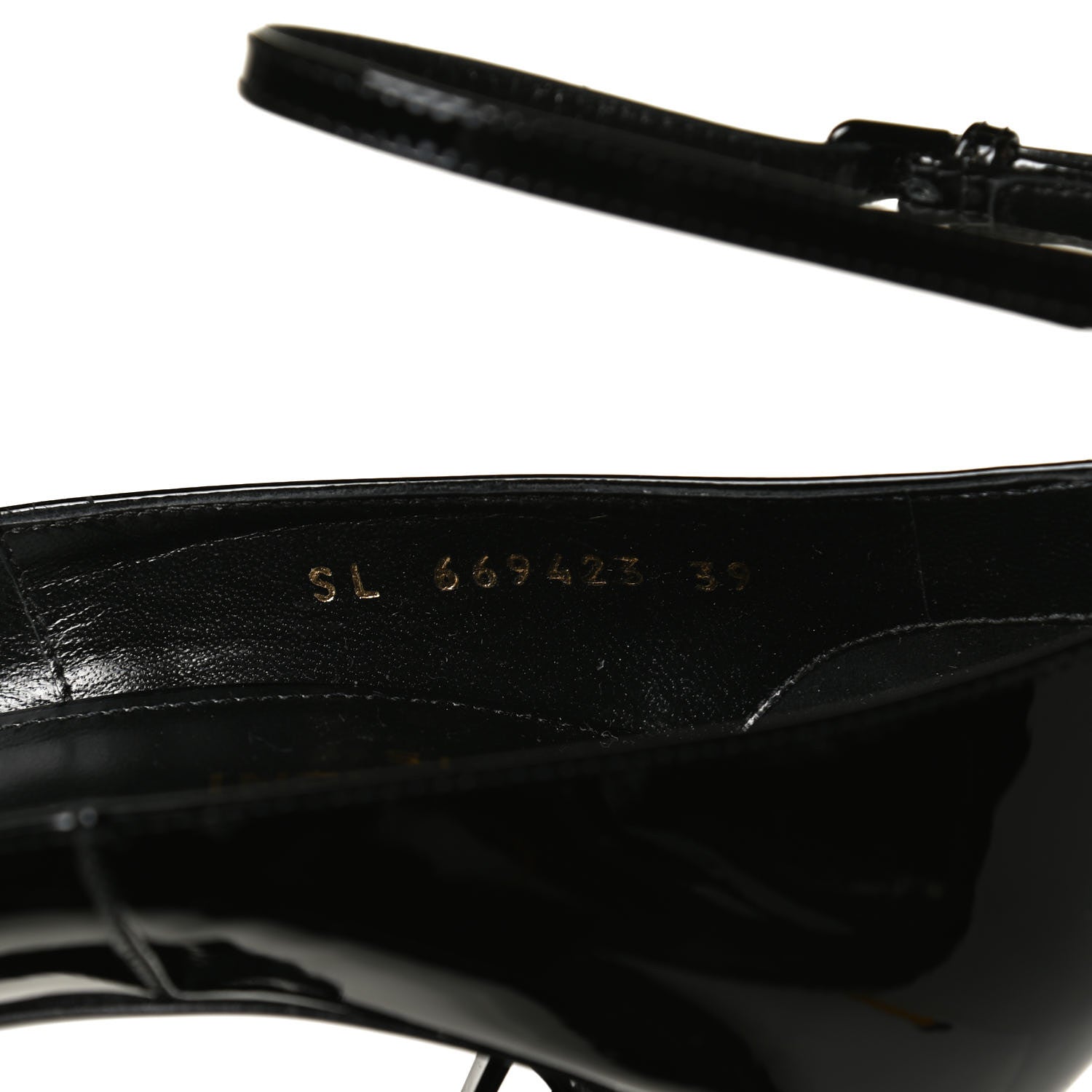 Saint Laurent Patent Calfskin Opyum Ankle Strap Sandals 39 Black 10 of 11