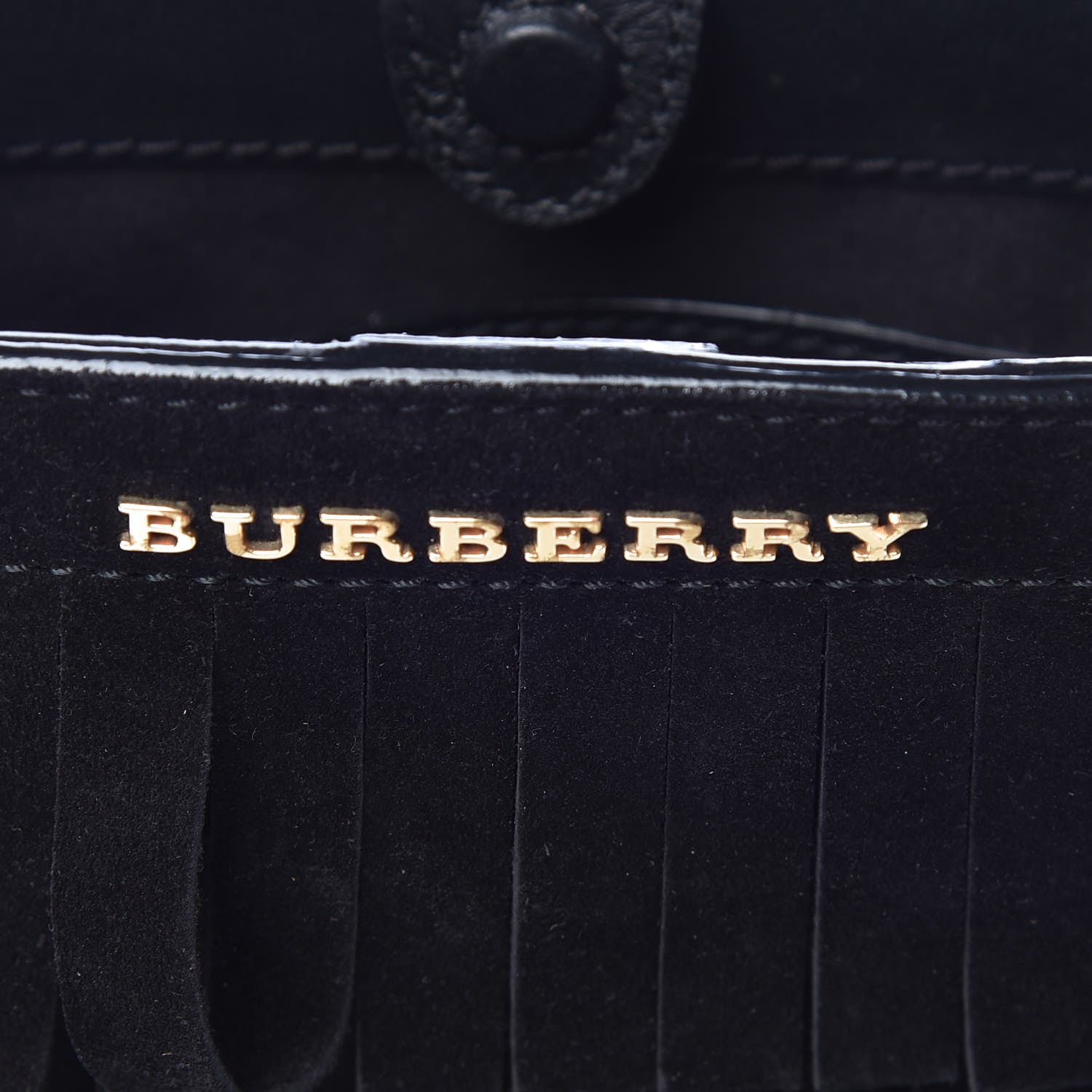 Burberry Suede Fringe Mini Bucket Bag Black 6 of 10