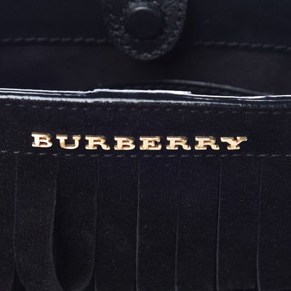 Burberry Suede Fringe Mini Bucket Bag Black 6 of 10