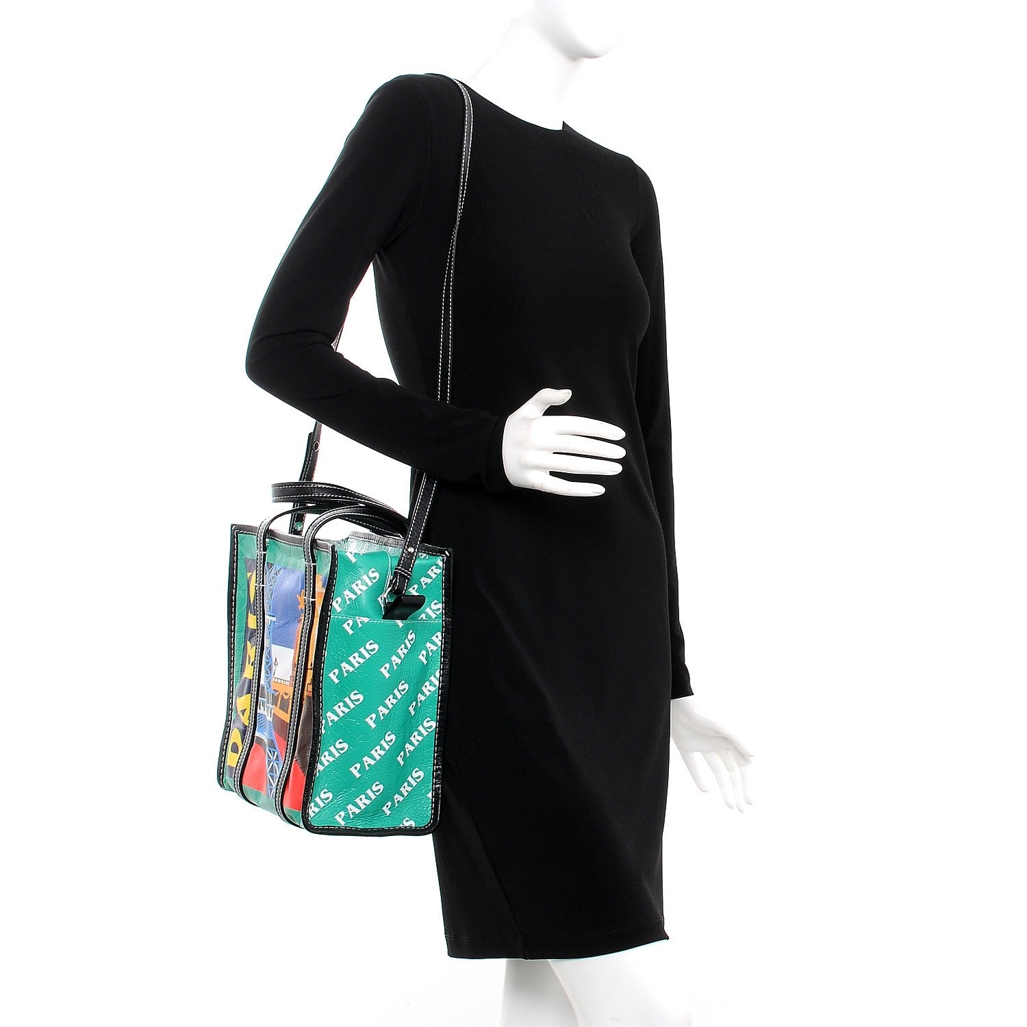 Balenciaga Agneau Arena Paris Print S Bazar Shopper Tote 3 of 9