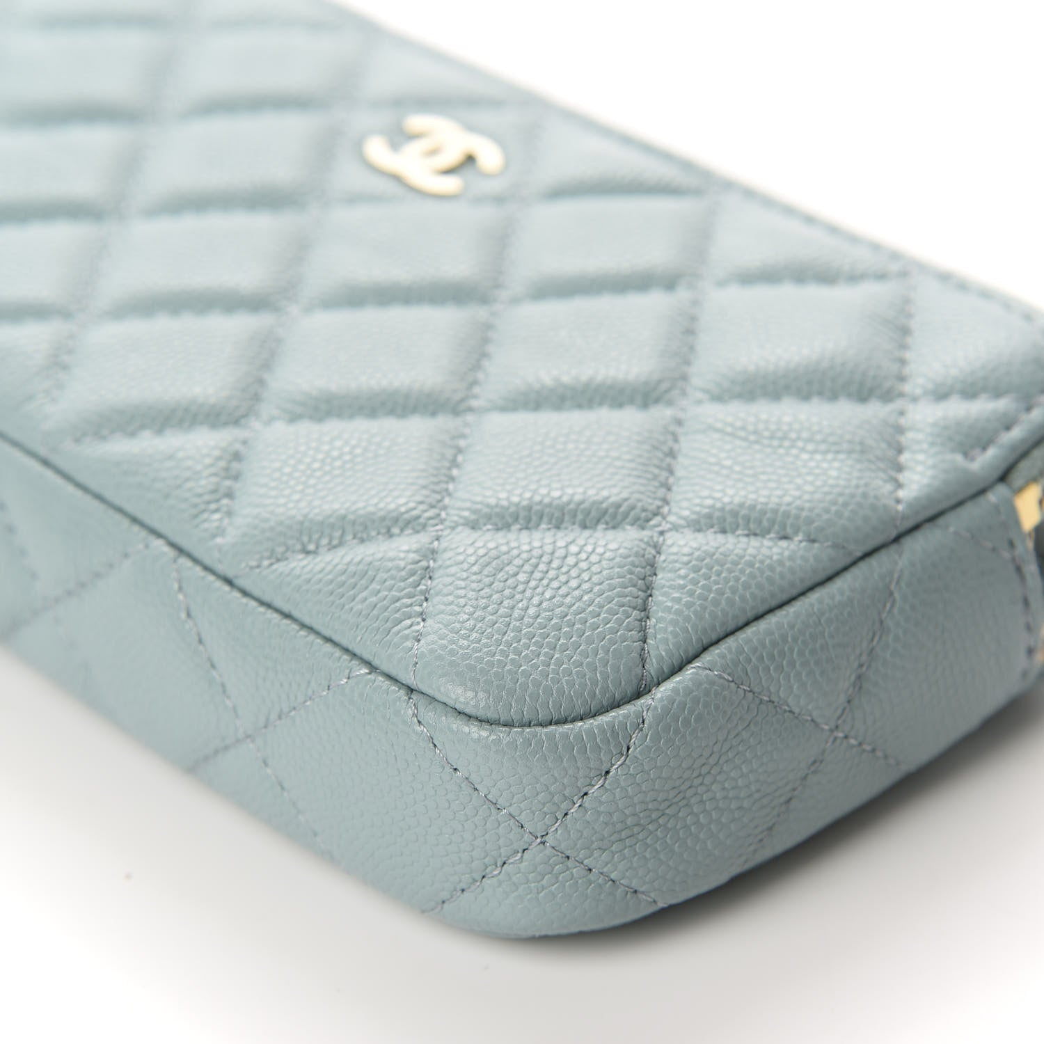 Chanel Caviar Quilted Small Clutch With Chain Light Blue 6 of 11
