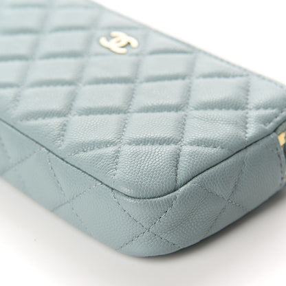 Chanel Caviar Quilted Small Clutch With Chain Light Blue 6 of 11
