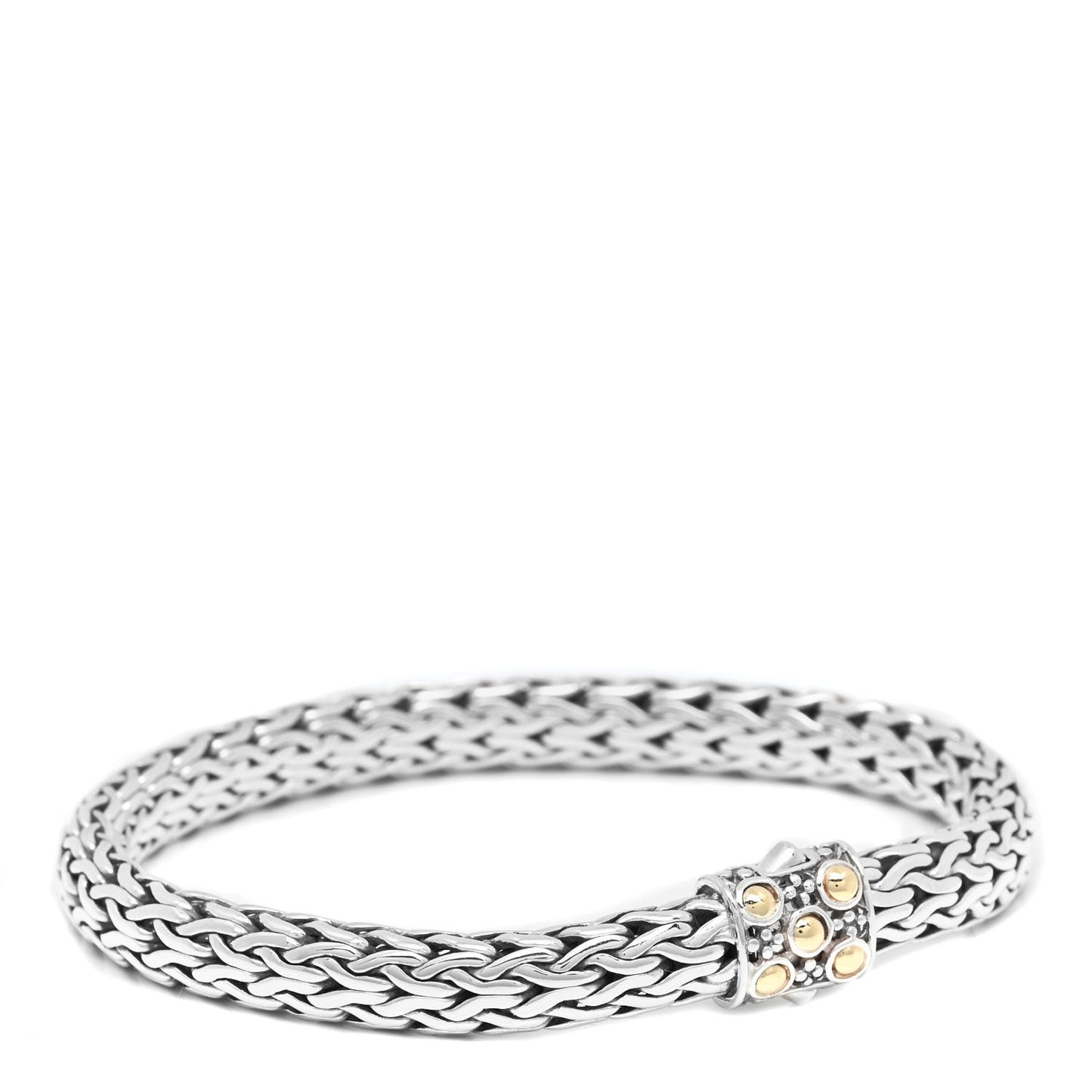 Sterling Silver 18K Yellow Gold 7mm Jaisalmer Classic Chain Dot Bracelet