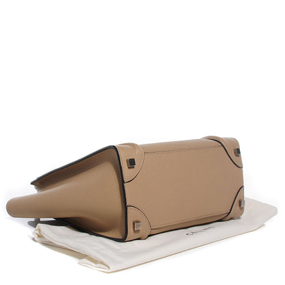 Celine Drummed Calfskin Micro Luggage Dune 4 of 9