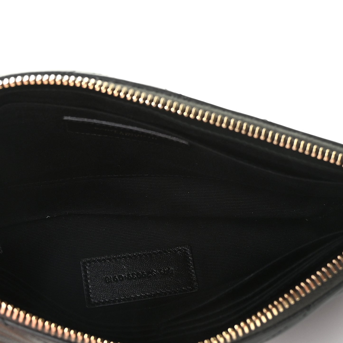 Calfskin Matelasse Chevron Monogram A5 Wristlet Black