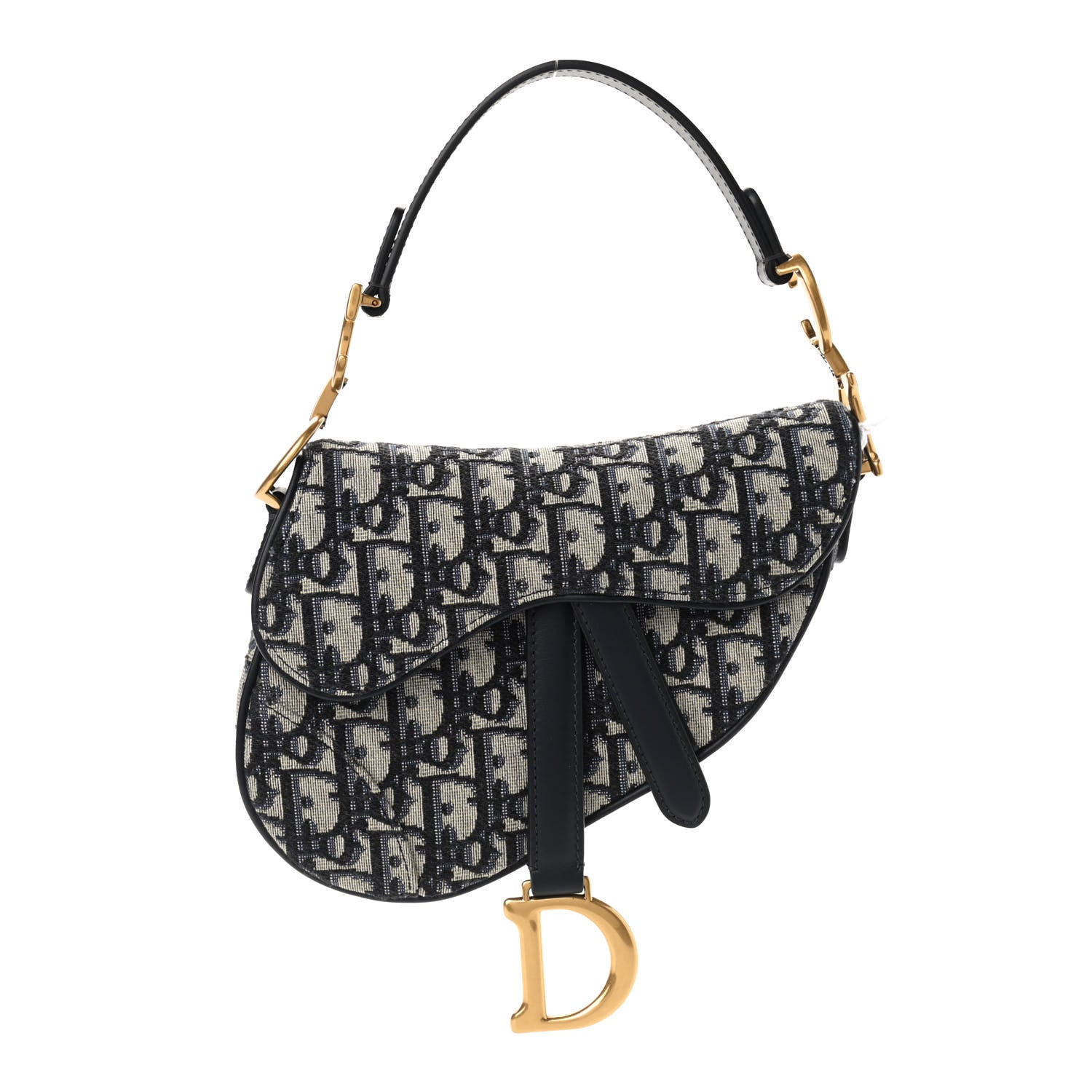 Christian Dior Oblique Mini Saddle Bag Blue 1 of 11