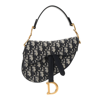 Christian Dior Oblique Mini Saddle Bag Blue 1 of 11