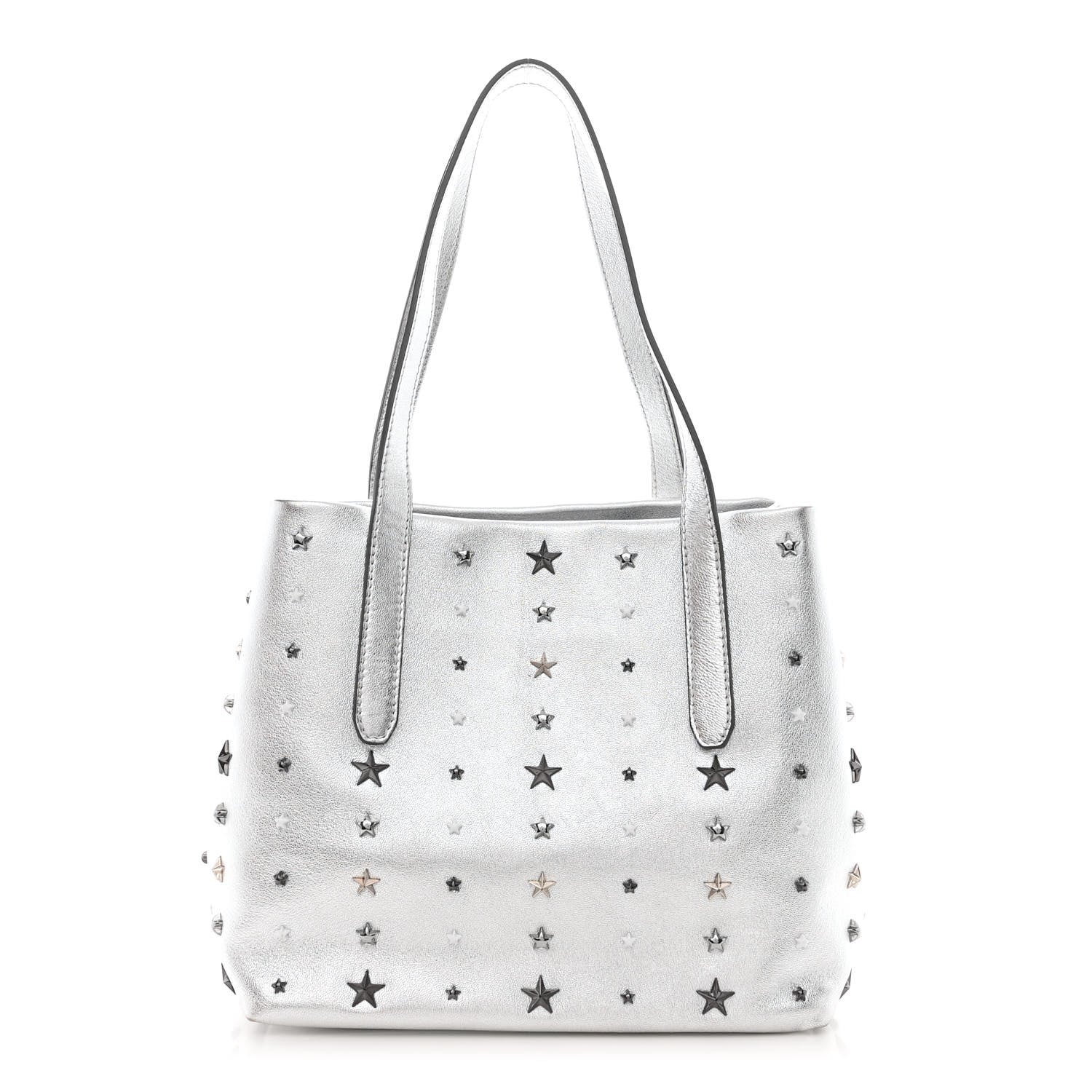 Jimmy Choo Metallic Nappa Small Star Studded Sofia Tote Silver Mix 1 of 10