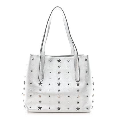 Jimmy Choo Metallic Nappa Small Star Studded Sofia Tote Silver Mix 1 of 10