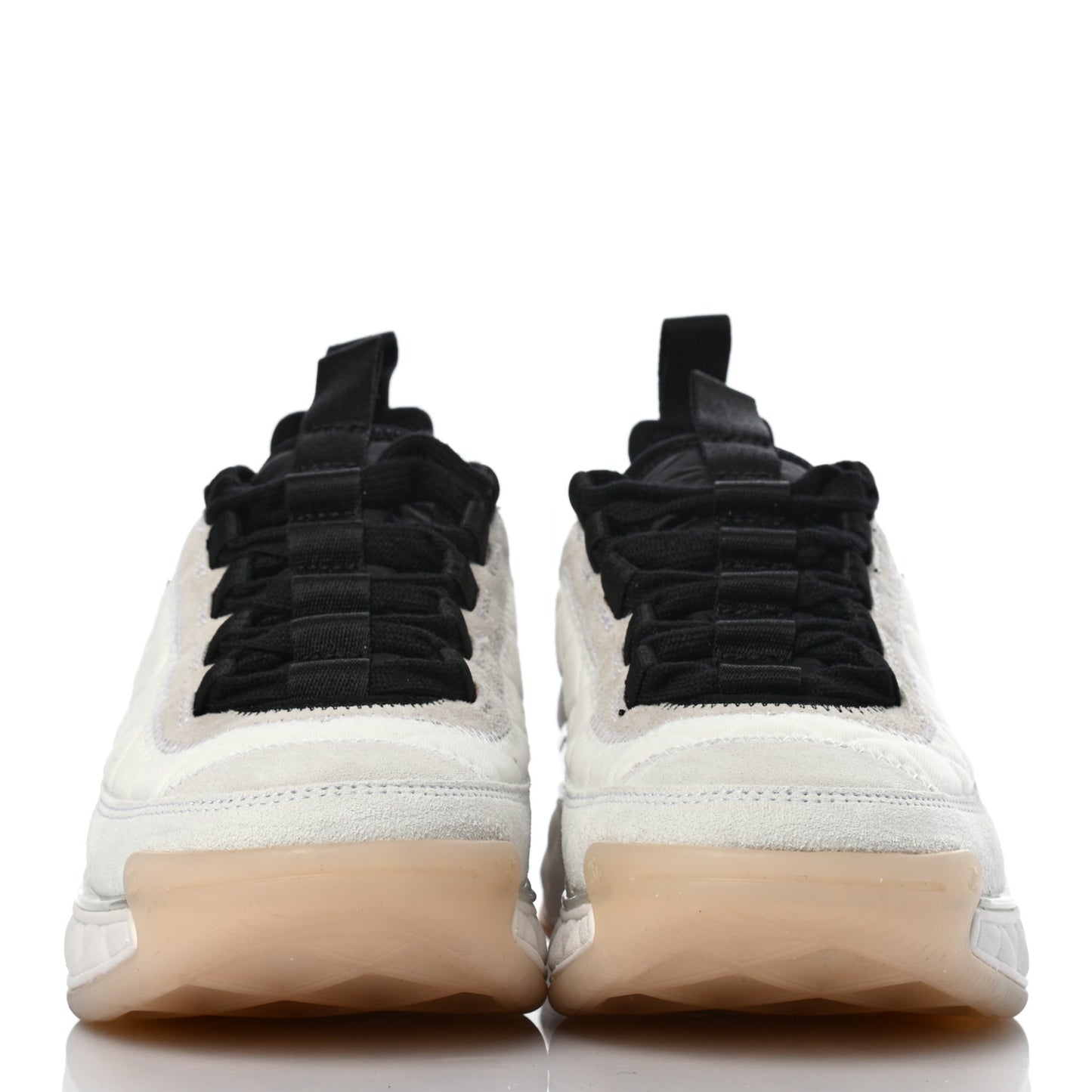 Velvet Calfskin Mixed Fibers CC Sneakers 36 Ivory Black