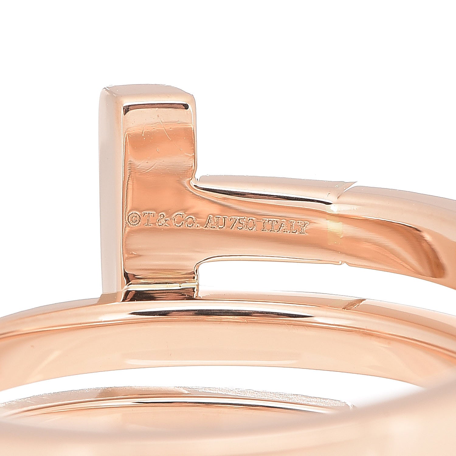 Tiffany 18K Rose Gold Diamond T Square Wrap Ring 54 7 5 of 6