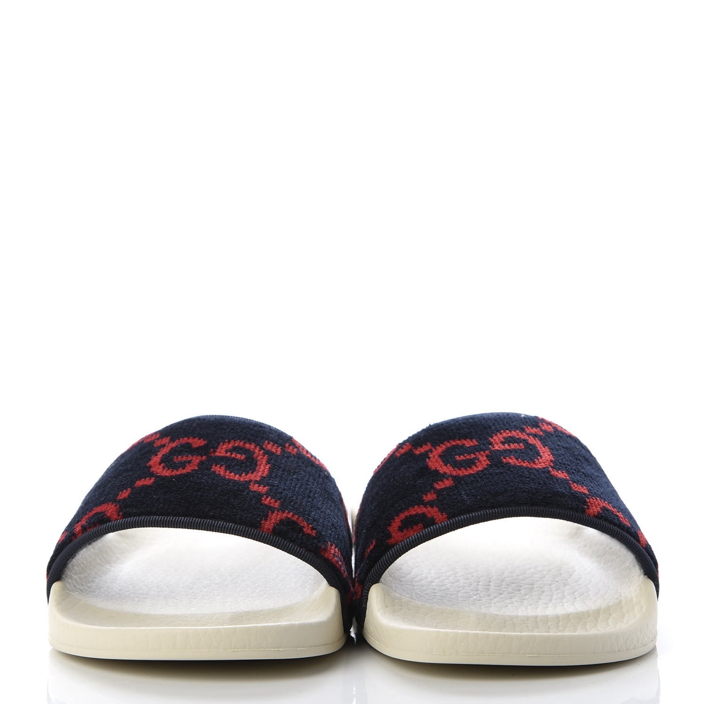 Terry Cloth GG Monogram Slide Sandals 36 Blue Red