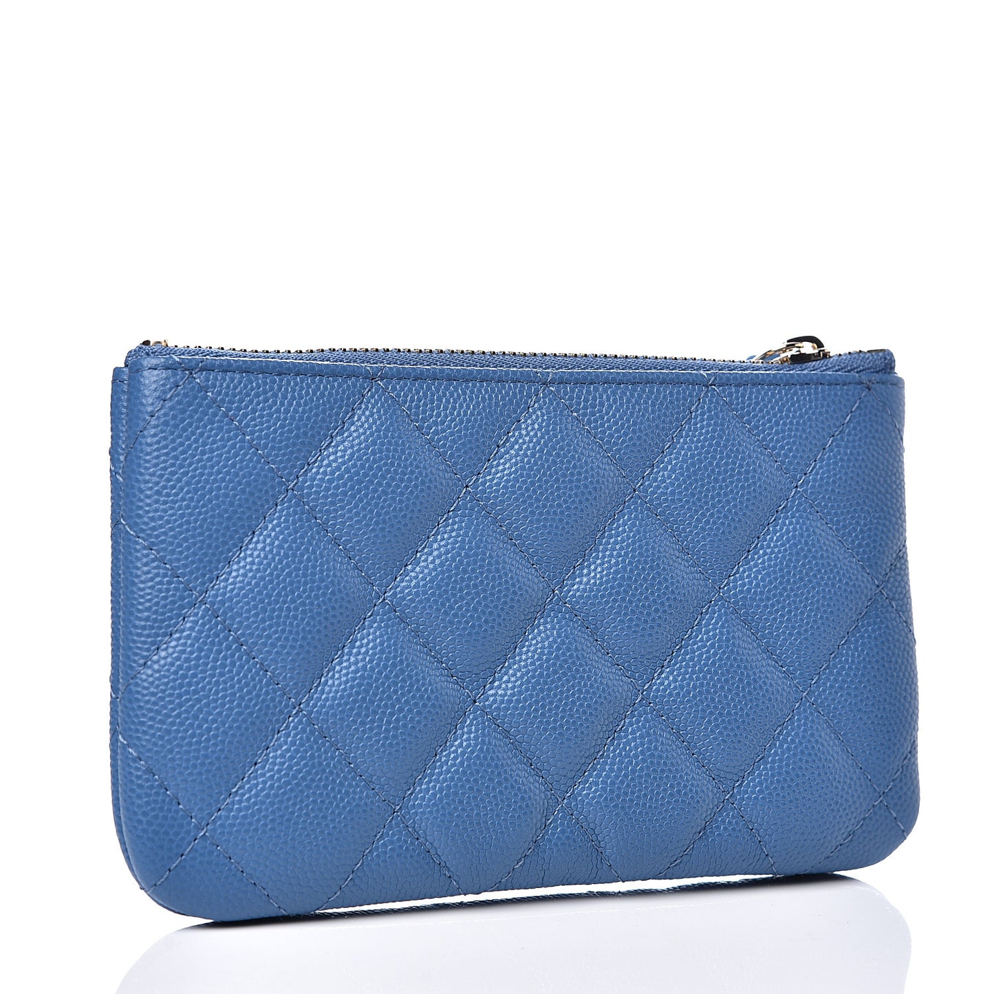 Caviar Quilted Small Cosmetic Case Blue