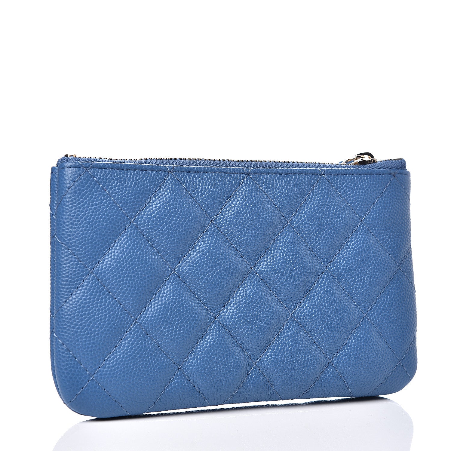 Chanel Caviar Quilted Small Cosmetic Case Blue 2 of 7