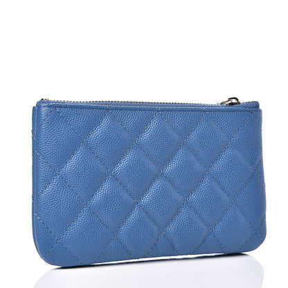 Chanel Caviar Quilted Small Cosmetic Case Blue 2 of 7