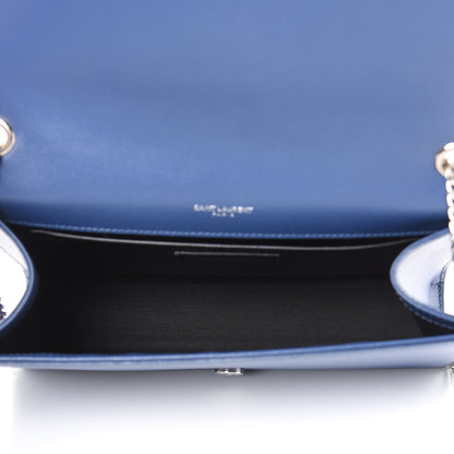 Saint Laurent Grain De Poudre Medium Classic Monogram Kate Satchel Denim Blue 5 of 9