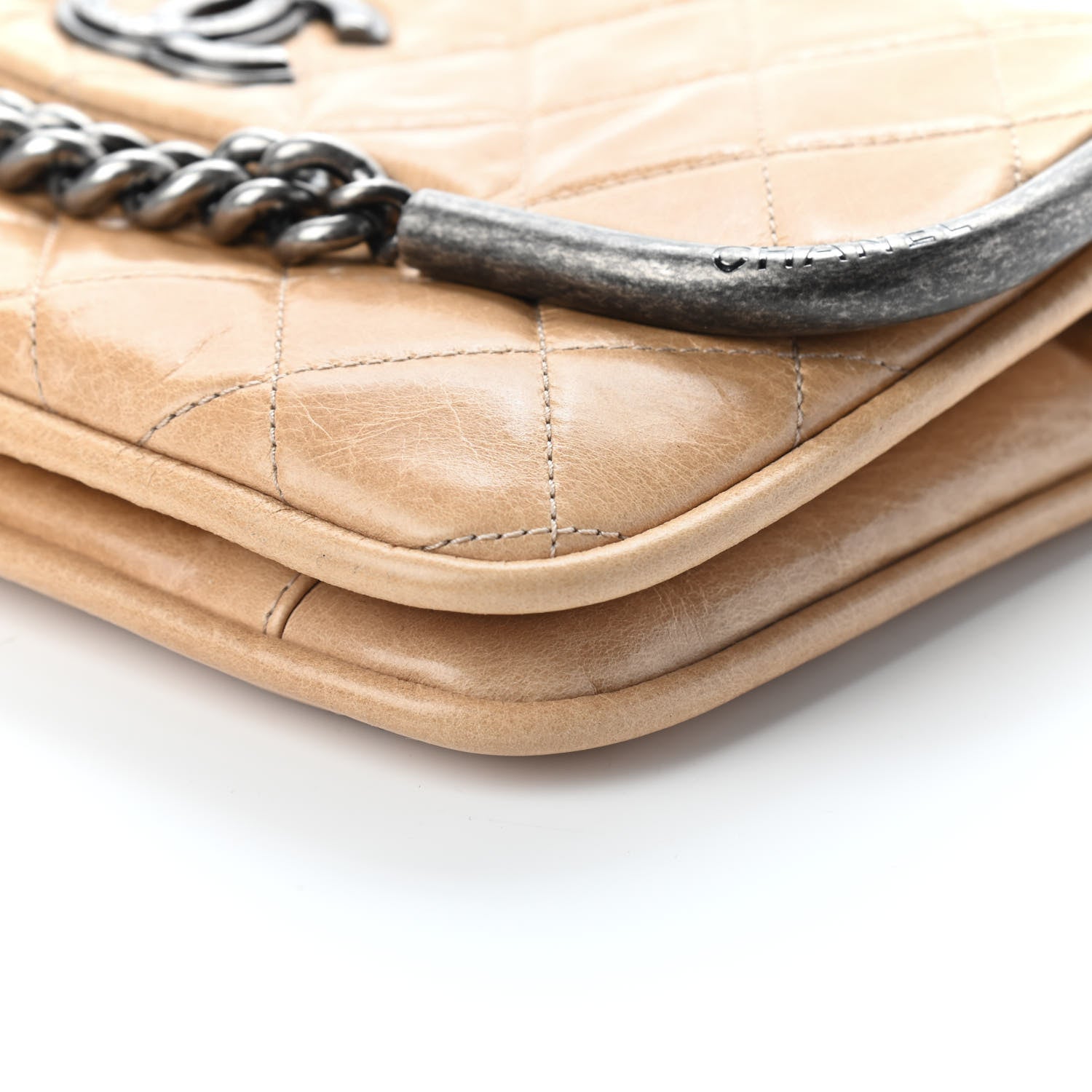 Chanel Glazed Calfskin Quilted Flap Beige 9 of 9