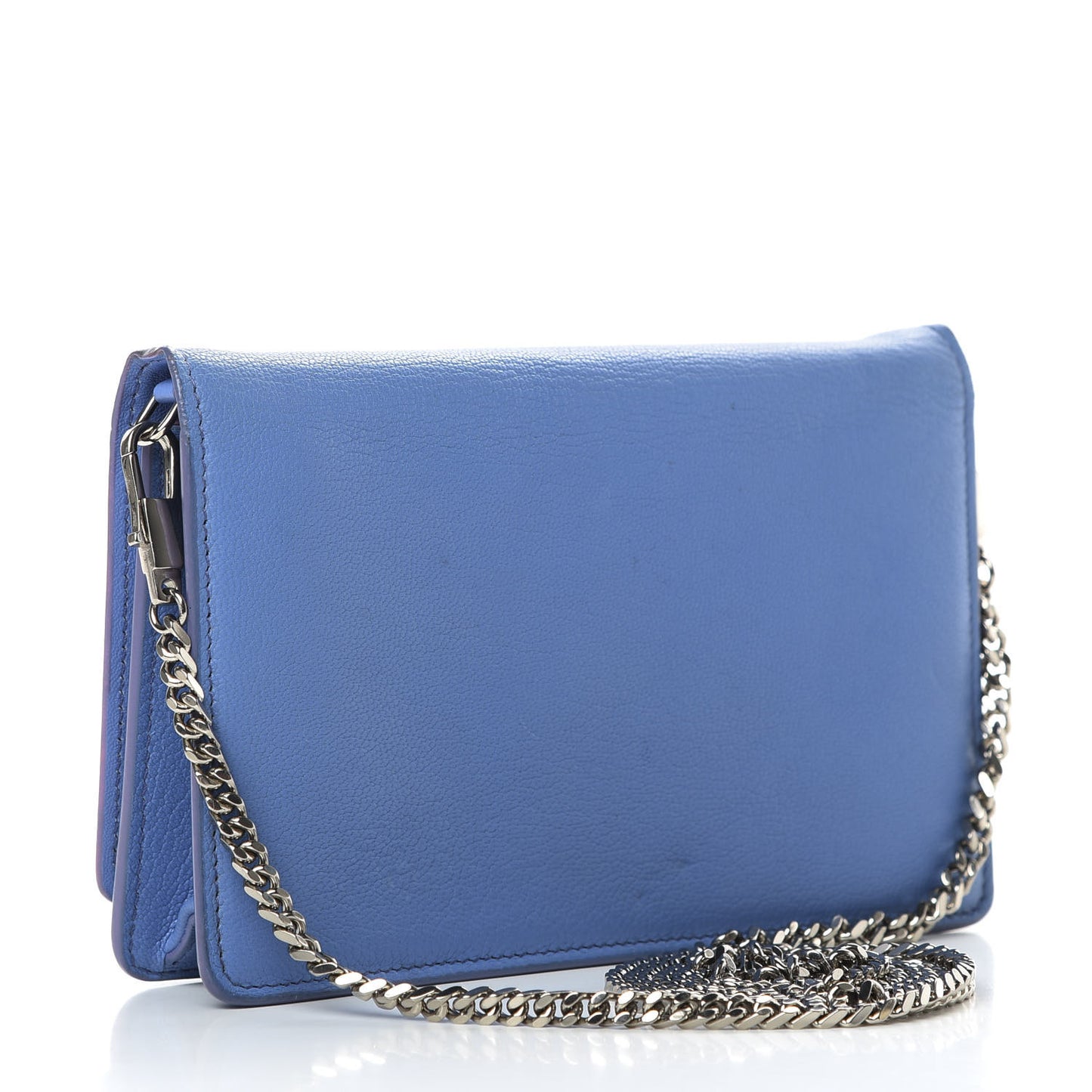 Sugar Goatskin Pandora Chain Wallet Blue