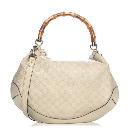 Gucci Guccissima Peggy Bamboo Top Handle Bag Ivory 1 of 13