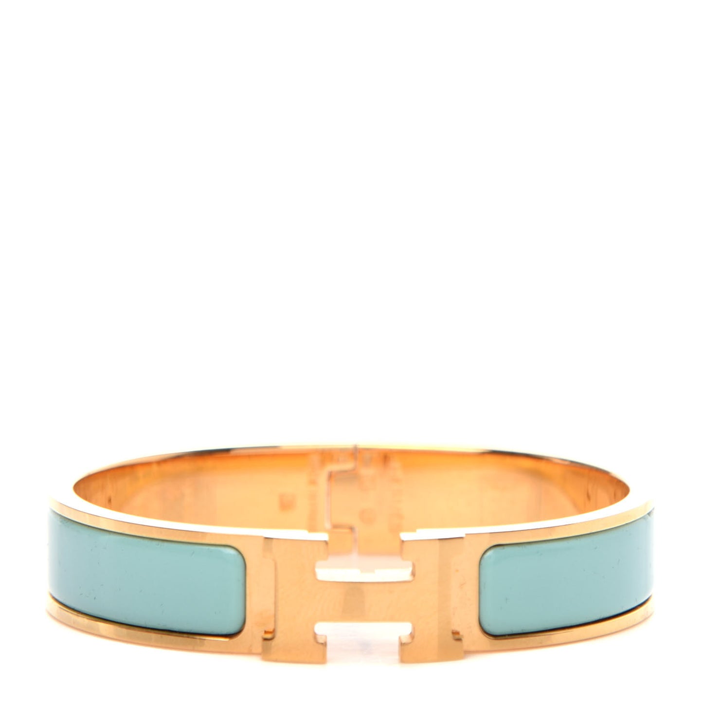 Enamel Narrow Clic Clac H Bracelet PM Vert Aqua