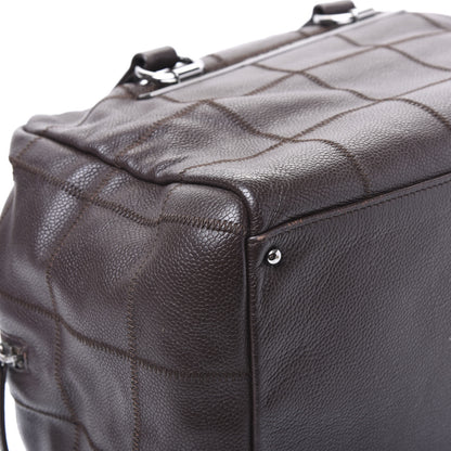 Chanel Caviar Square Stitched Bowler Dark Brown 5 of 11