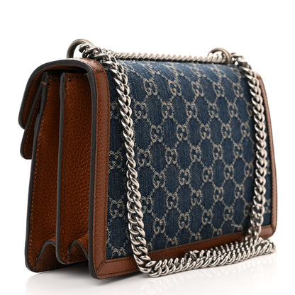 Gucci New Denim GG Monogram Dollar Calfskin Enamel Small Dionysus Shoulder Bag Blue Tea Cuir Epilog Electric Blue 3 of 10