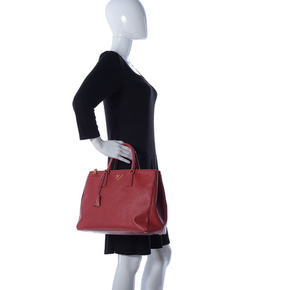 Prada Saffiano Medium Galleria Double Zip Tote Fuoco 2 of 9
