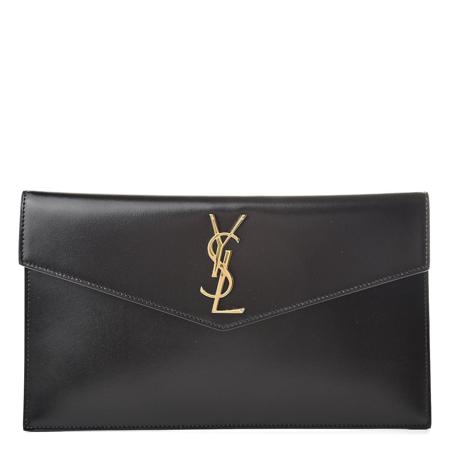 Smooth Shiny Calfskin Monogram Uptown Pouch Black