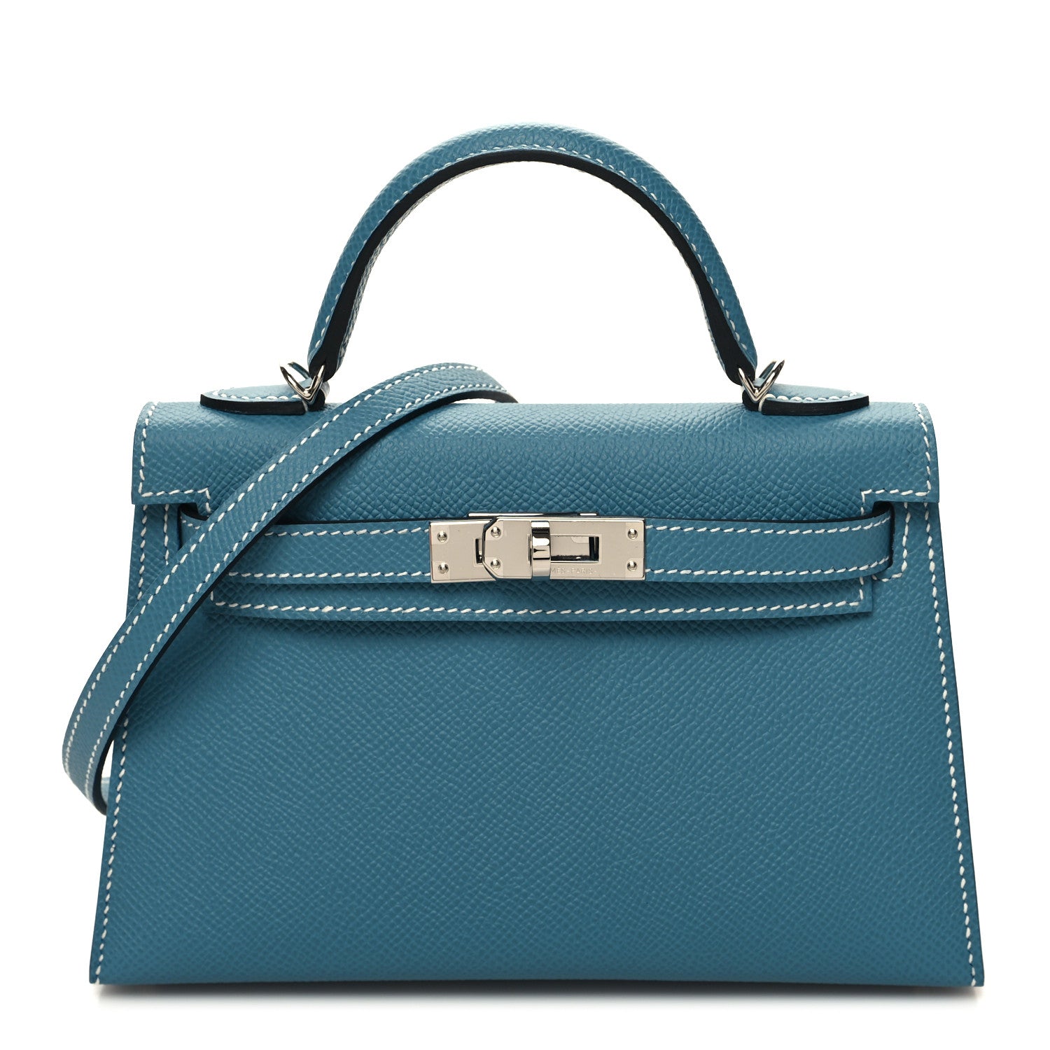 Hermes Epsom Mini Kelly Sellier 20 New Blue Jean 1 of 10