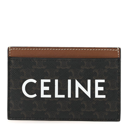 Celine Triomphe Canvas Card Holder Tan 1 of 6