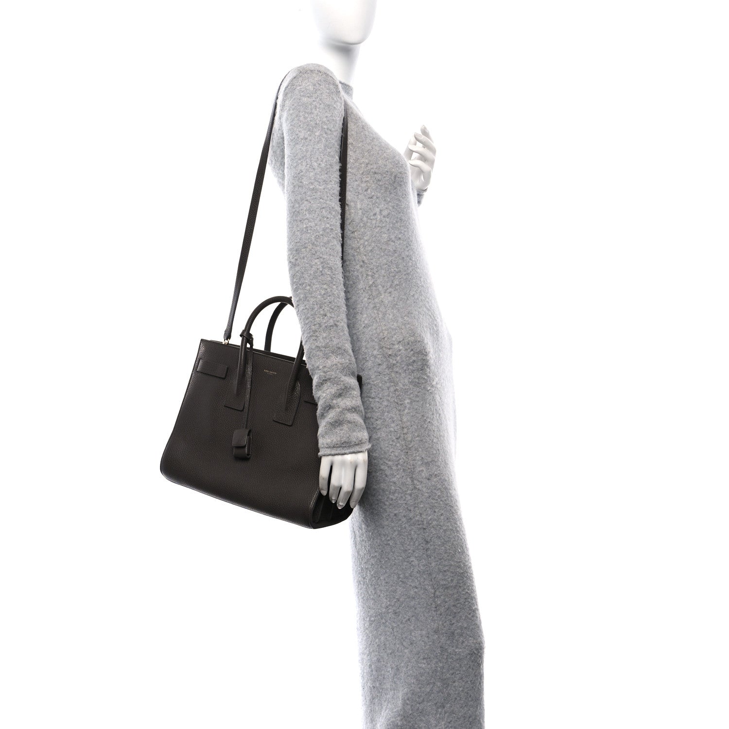 Saint Laurent Grained Calfskin Small Sac De Jour Taupe 2 of 12