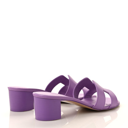 Hermes Calfskin Oasis Sandals 38 Violet 4 of 9